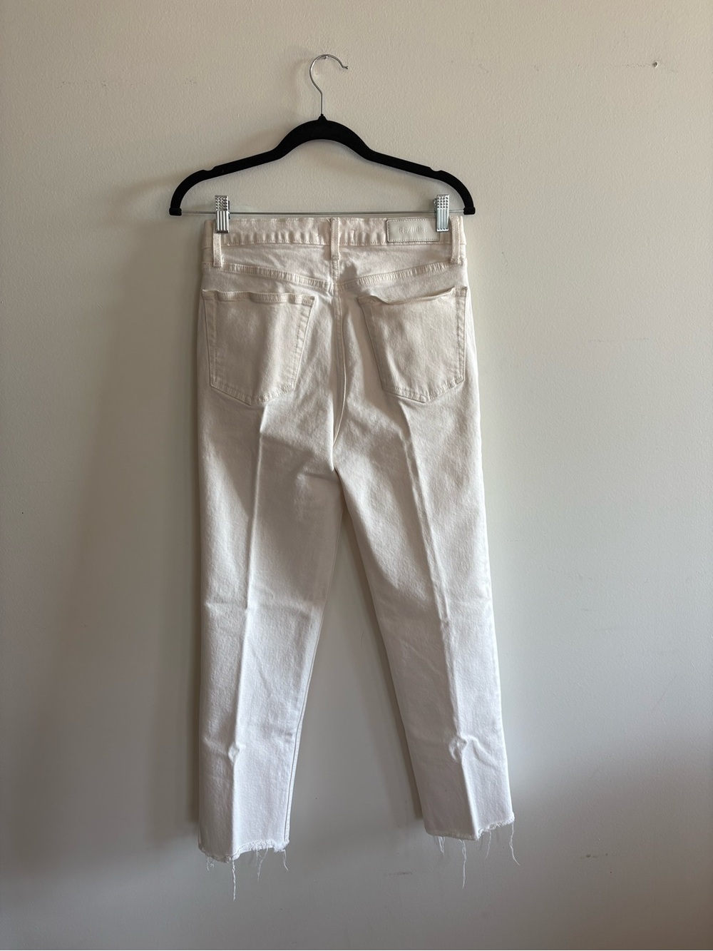 Re/Done Cream High-Rise Straight Jeans - Picture 3 of 4